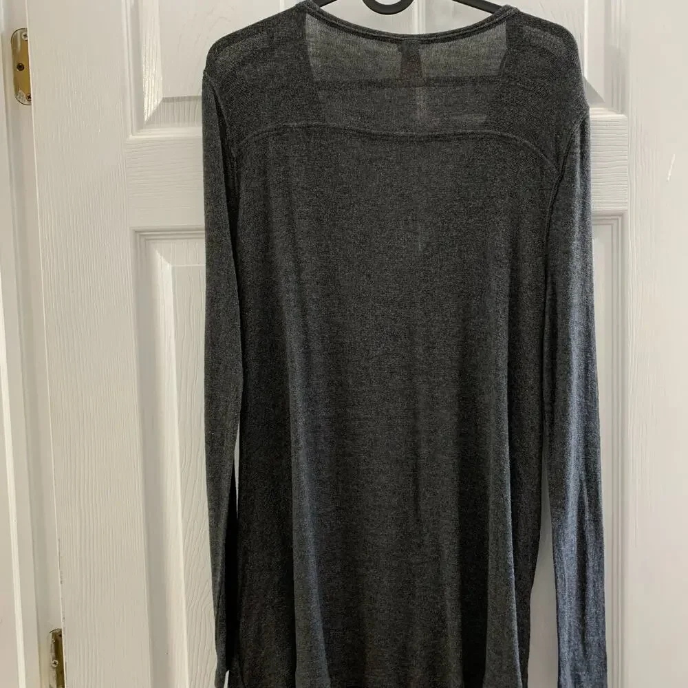 Free People We the Free Gray Miss Rose oversized wrap tunic length top small